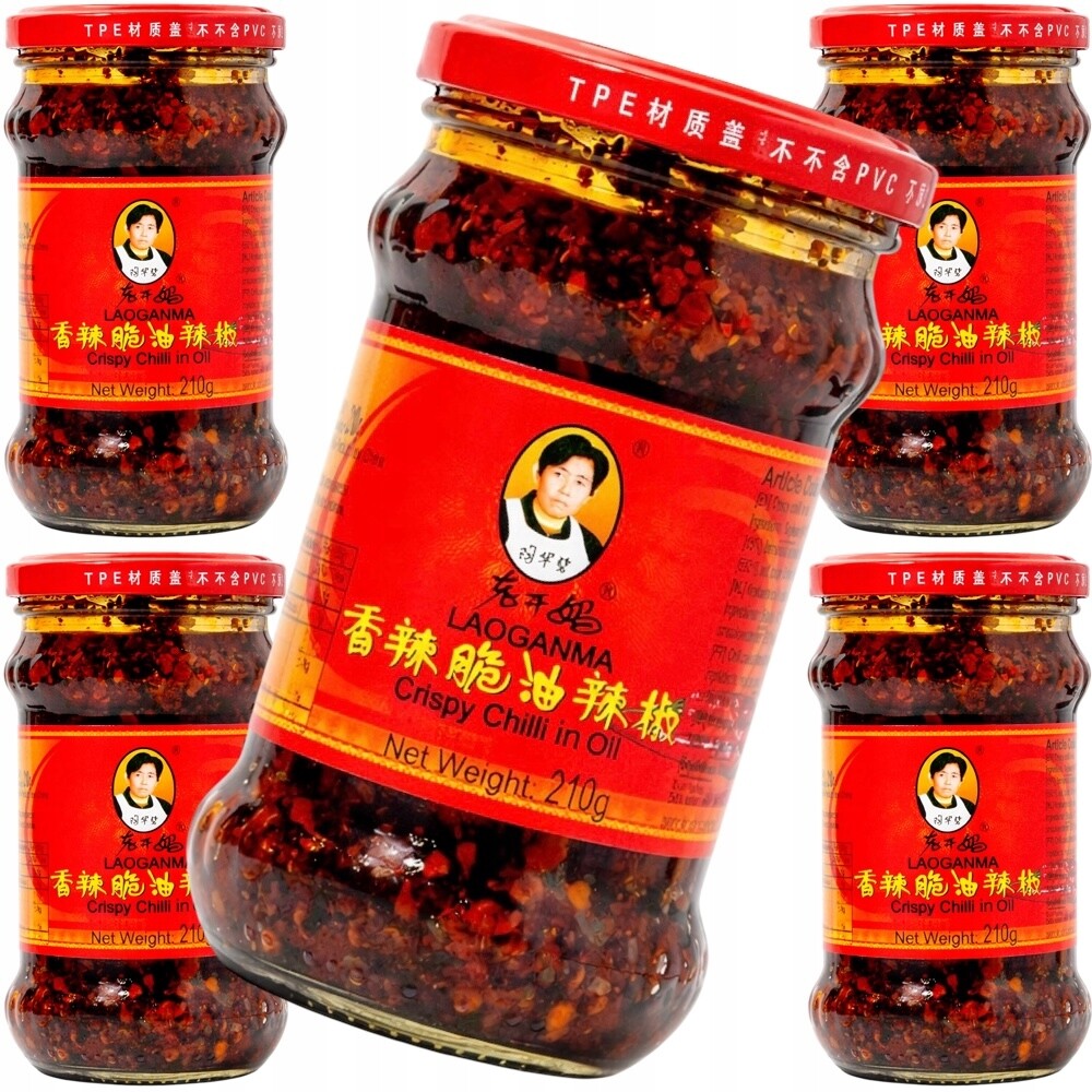 5 x Čínské křupavé chilli v sójovém oleji Crispy Chili Oil 210 g Laoganma