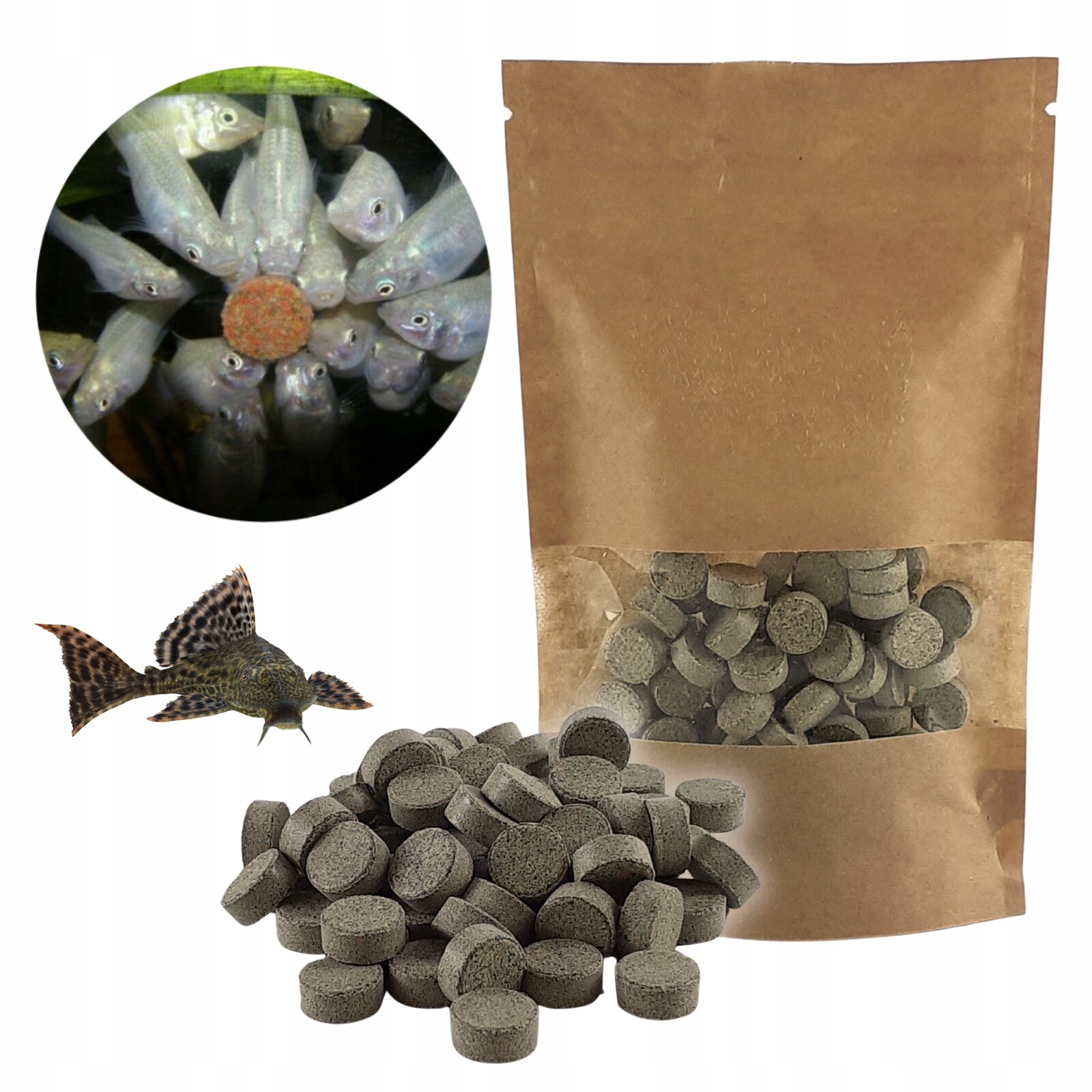 Krmivo Pro Ryby Krmivo Tablety Mini Vegetal Čočkové Samolepící 1kg