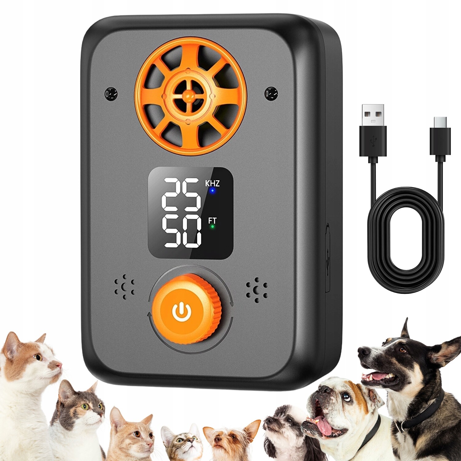 Ultrasonický Odpuzovač Štěkání Psů S Led Displejem Usb