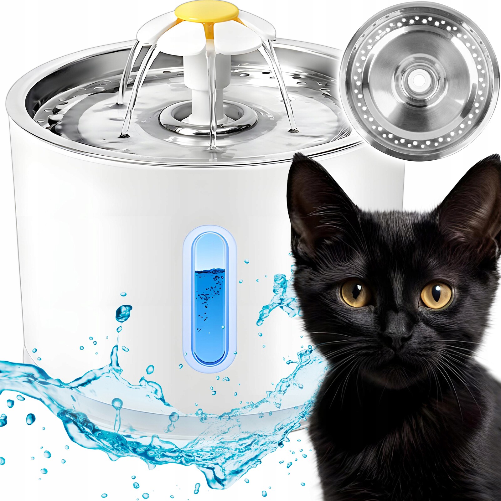 2X Fontána Napáječka Pro Kočky Psa Miska Automatická Tichá Napáječka >2,4L< Fi