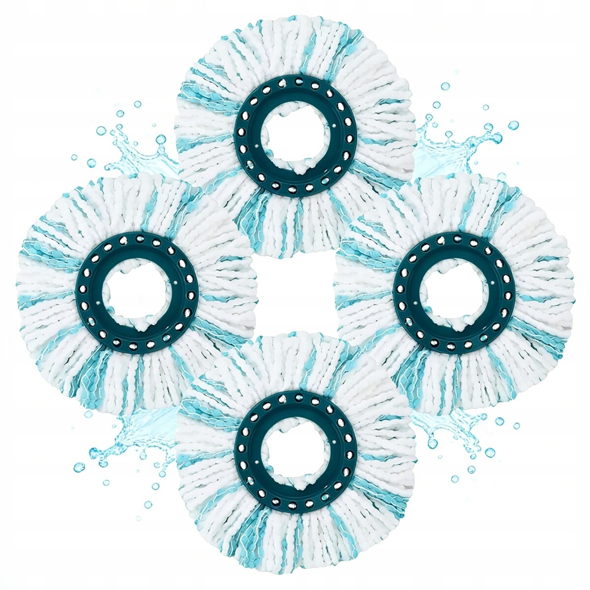 4x Vložka Do Mopu Kulatý Mikrovlákno Absorpční Zásoba Koncovka