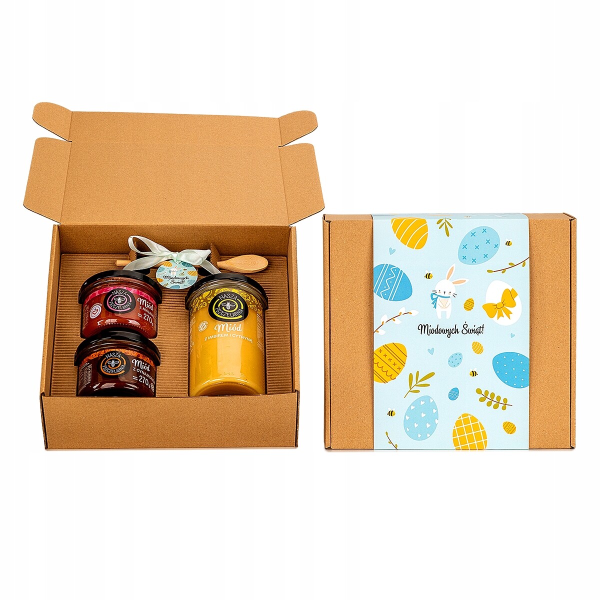 Set Přírodní Polský Med 650g+2x270g Dárek Na Vánoce Velikonoce