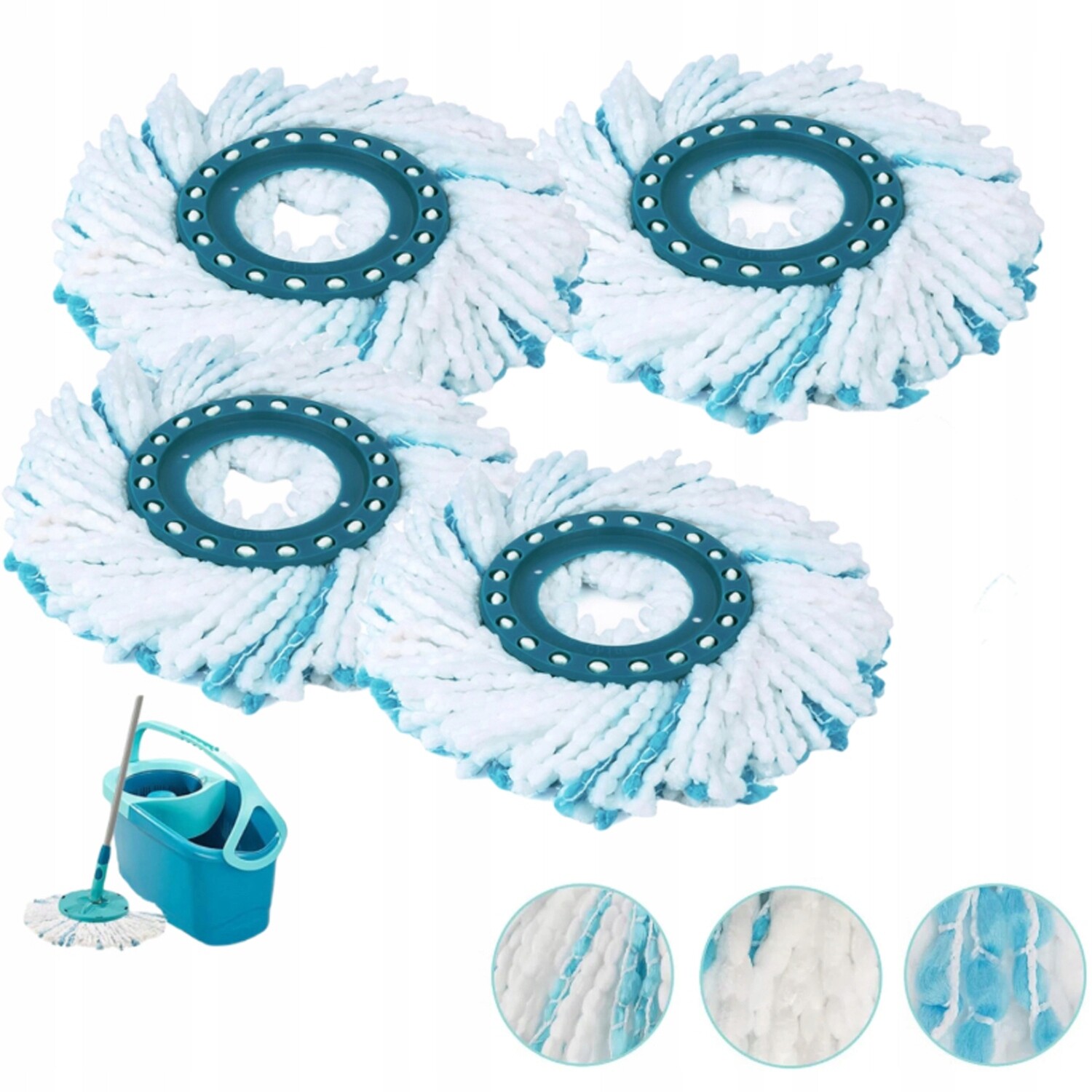 4 Ks Vyměnitelných Nástavců Pro Mikrosadu Mopu Leifheit Clean Twist Disc