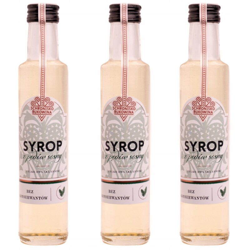 Sirup z výhonků borovice 250 ml Schronisko Bukowina přírodní složení dlouhé datum