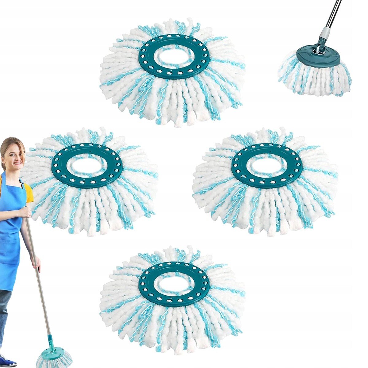 Rotační kartáč na mop Leifheit Clean Twist, Clean Twist-Ergo 4ks