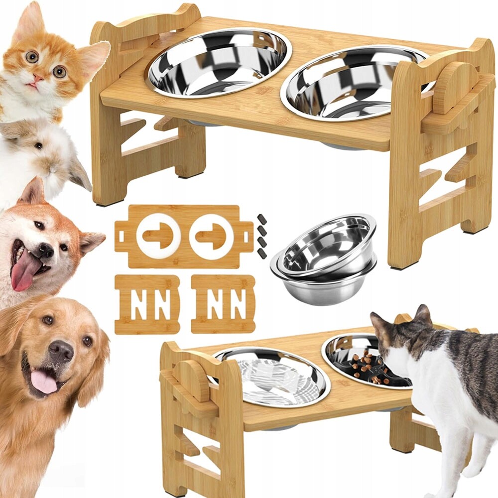 Vyvýšená Miska 15° Inklinace 6 Regulací Dřevo Nerezová Ocel