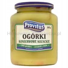 Provitus Konzervované kozácké okurky v hořčičném nálevu 640 g
