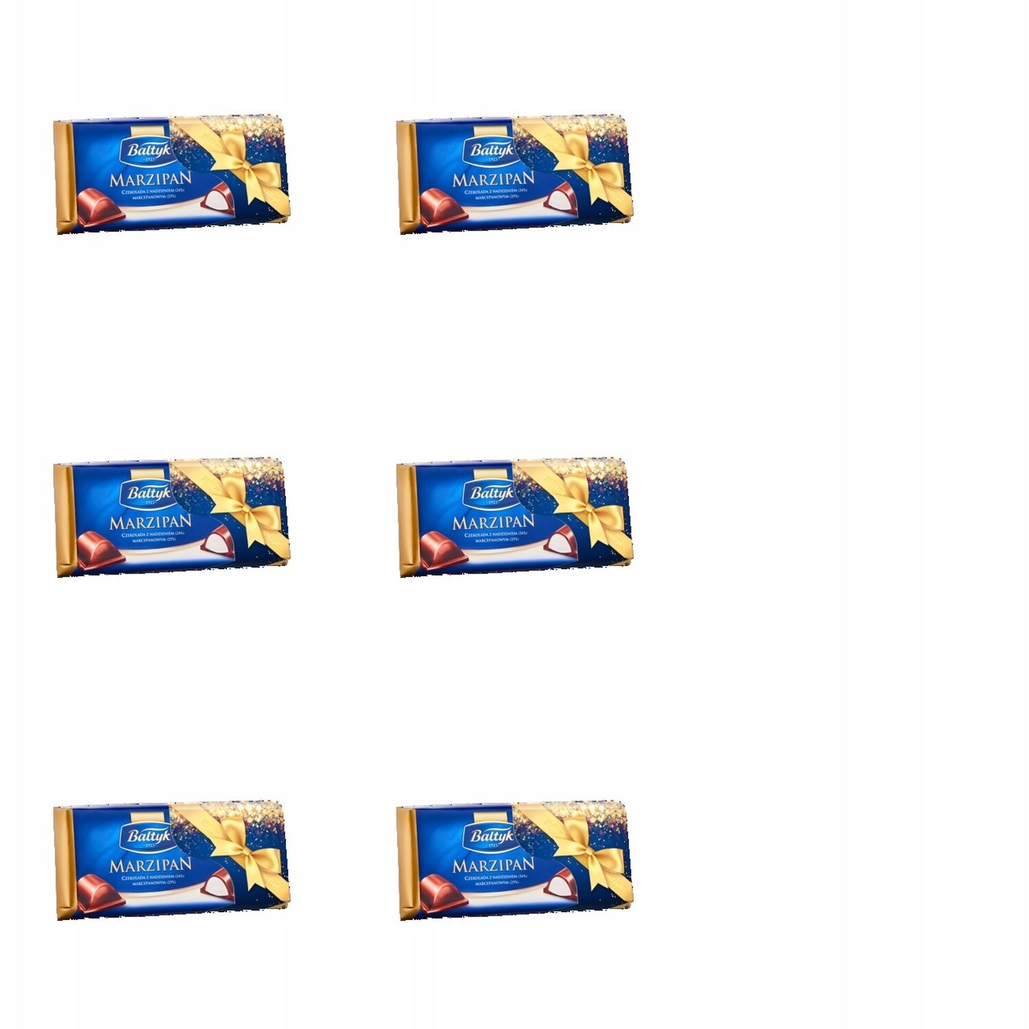 6 x 151 g Bałtyk čokoláda s náplní z marzipánu, Půlka Kartonu