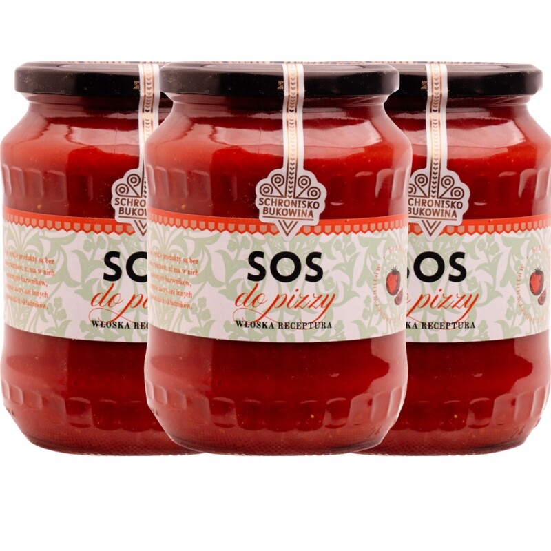 Omáčka na pizzu 700 ml Schronisko Bukowina Italská receptura Rajčata Bylinky