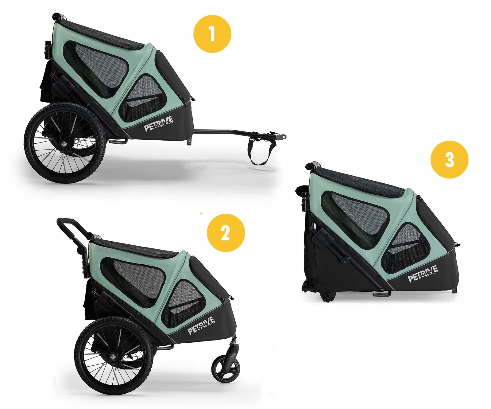 Petrive Kočárek pro psa Přívěs na kolo pro psa Velký přepravka do 30 kg