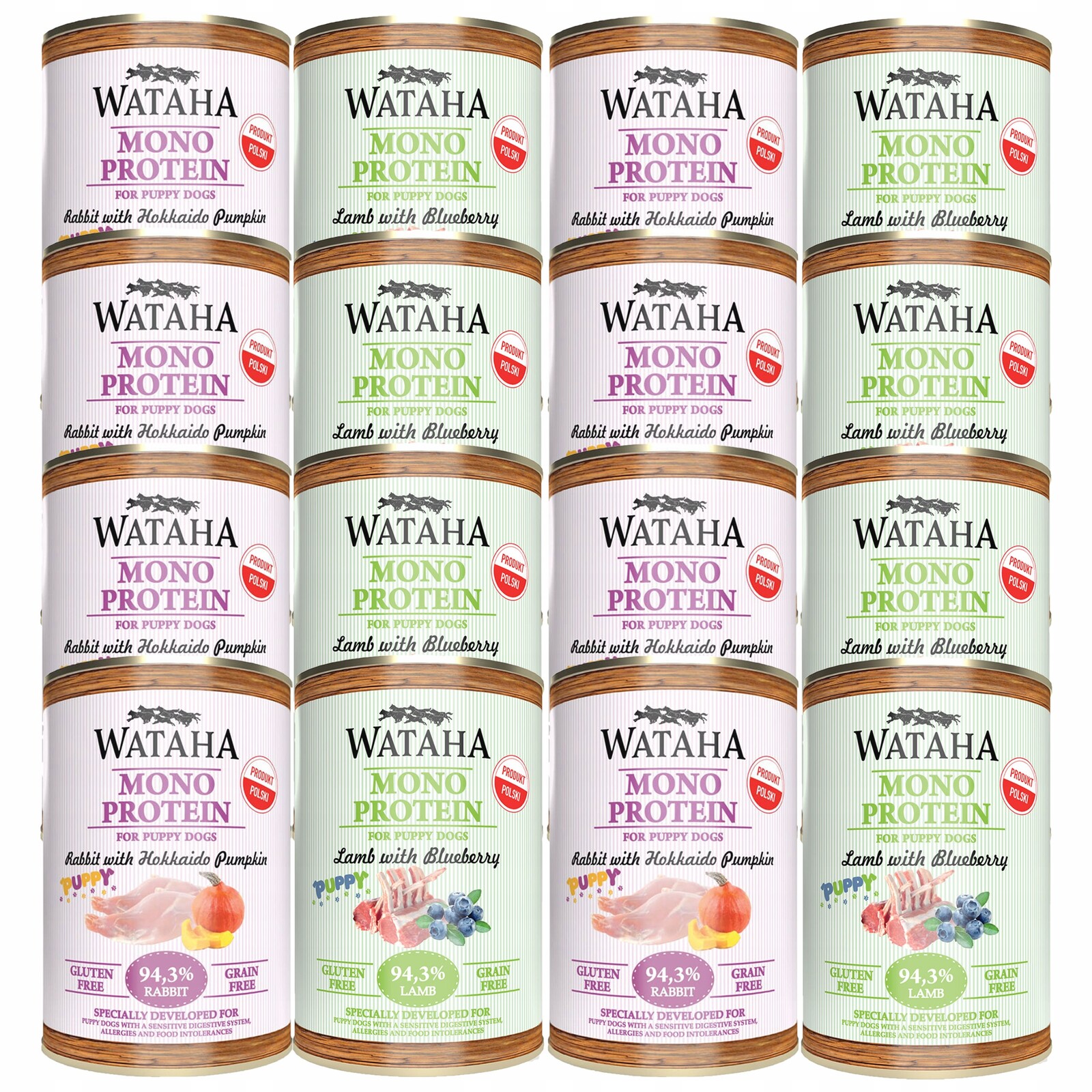 Wataha Mono Puppy krmivo pro štěňata Mix chutí 16 x 400 g