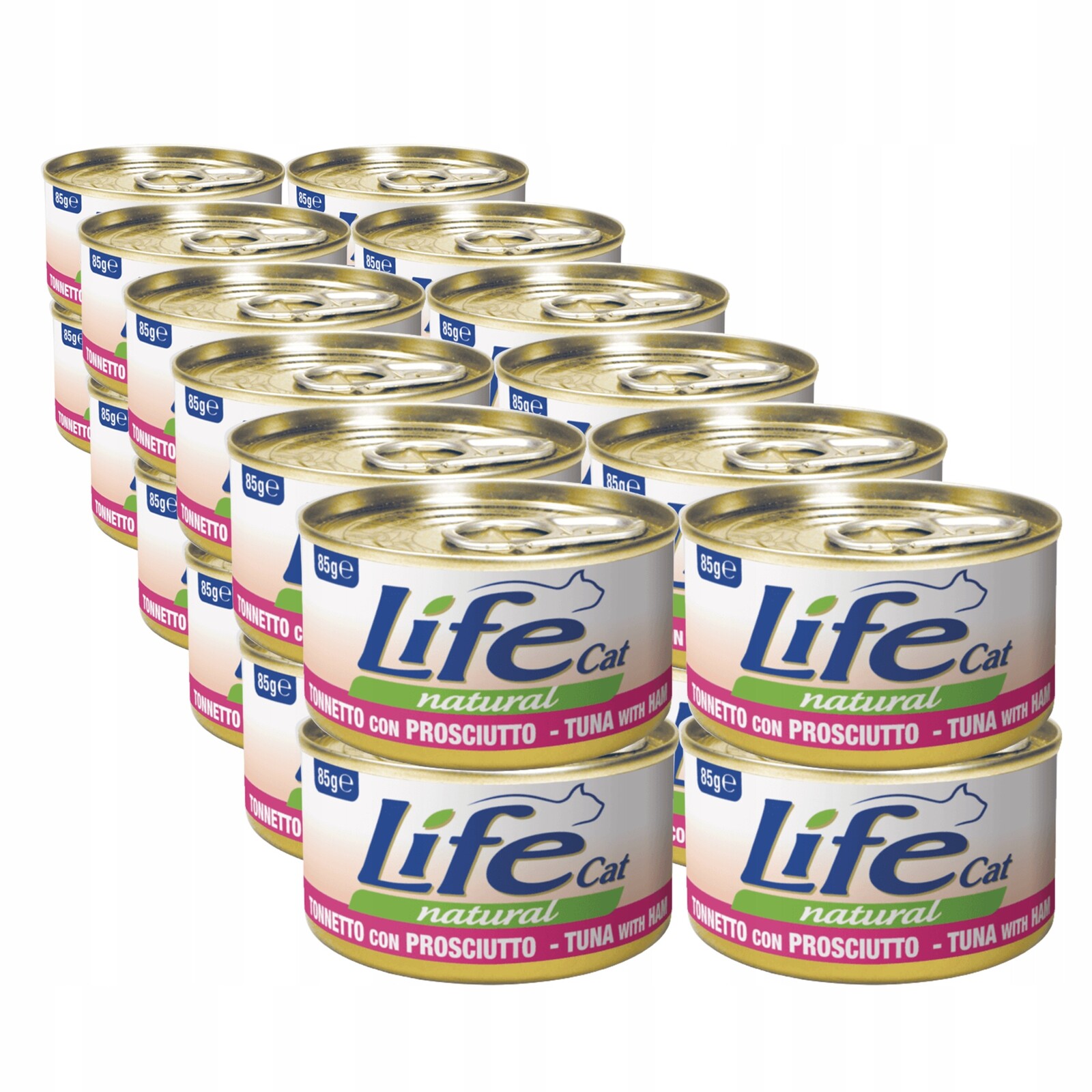 Life Cat Natural Krmivo pro kočky konzerva Set 24 x 85 g tuňák šunka