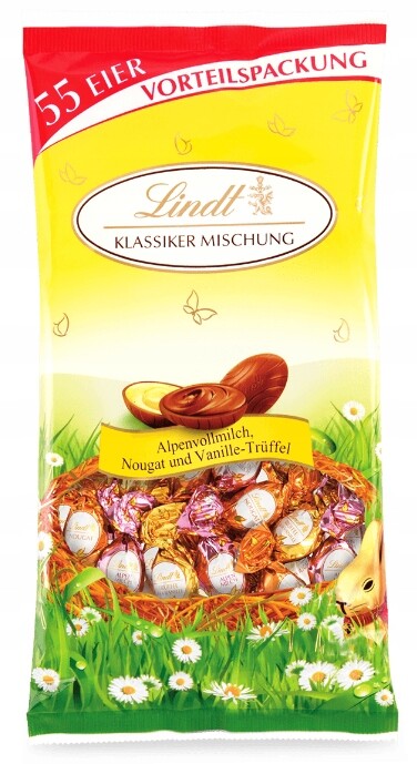 Lindt Čokoládová vajíčka Mix 3 příchutě 55 ks 288 g