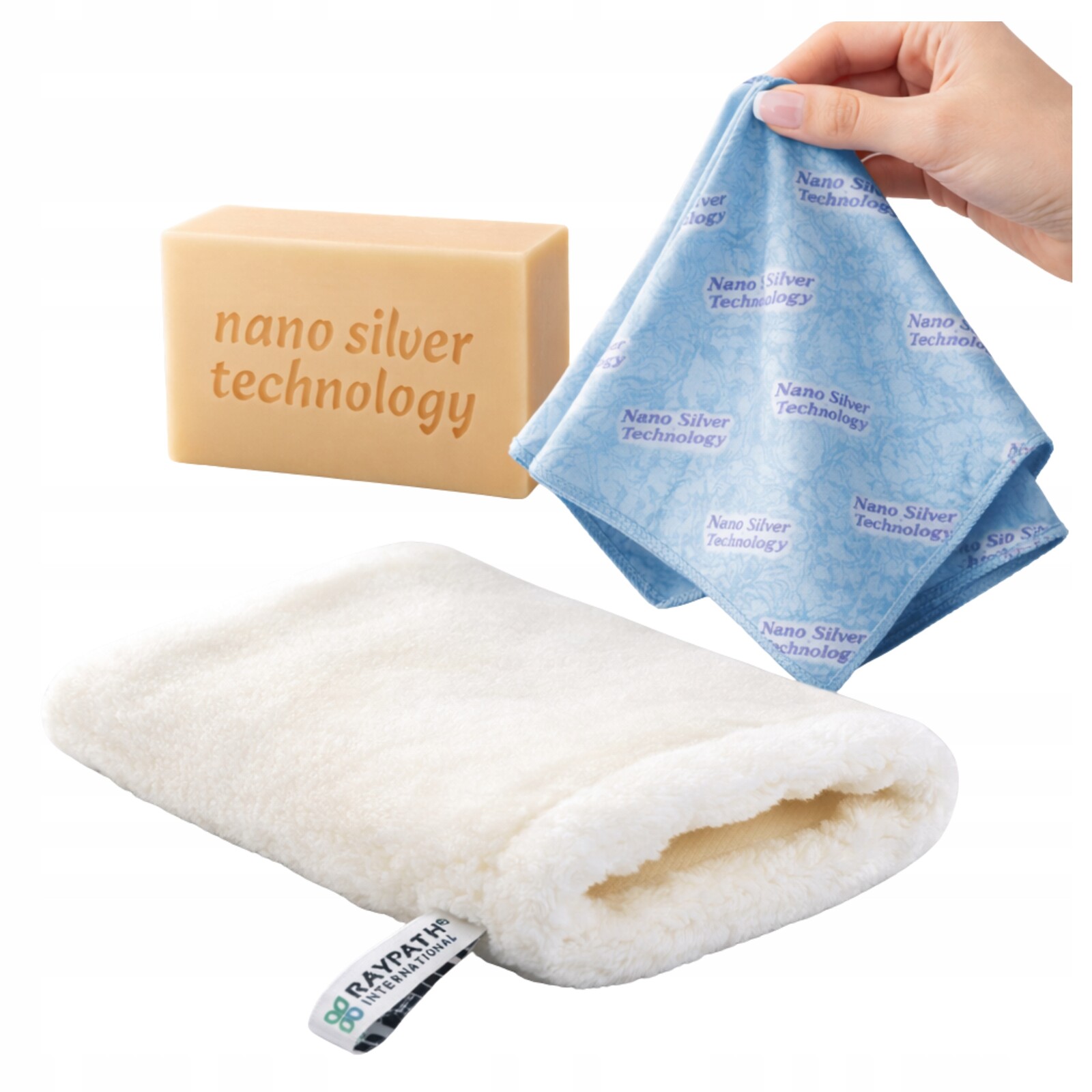 Raypath Sada Rukavice Bílá M Čistič SunBeam 38x41 cm Šedé mýdlo