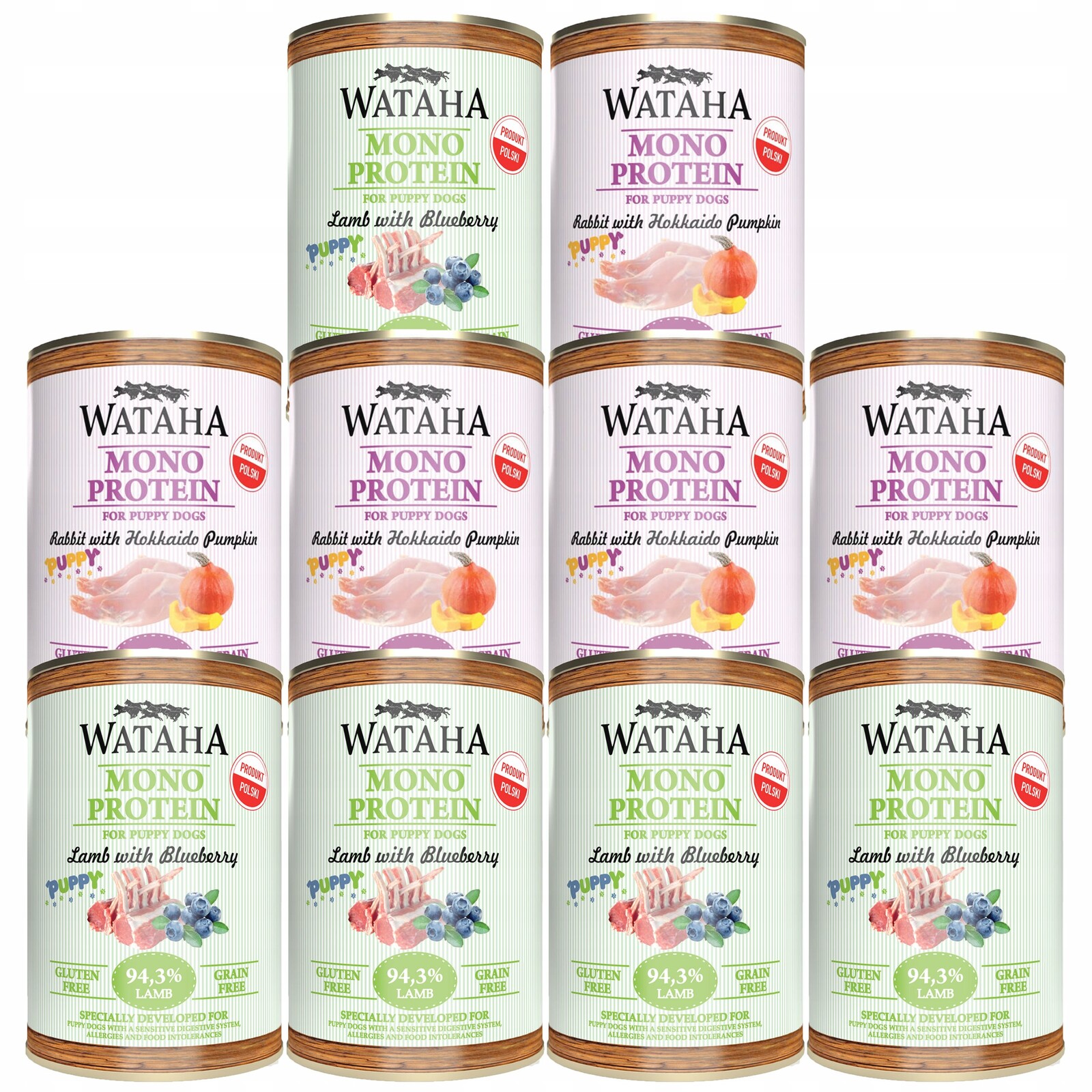 Wataha Mono Puppy krmivo pro štěňata Mix chutí 10 x 400 g