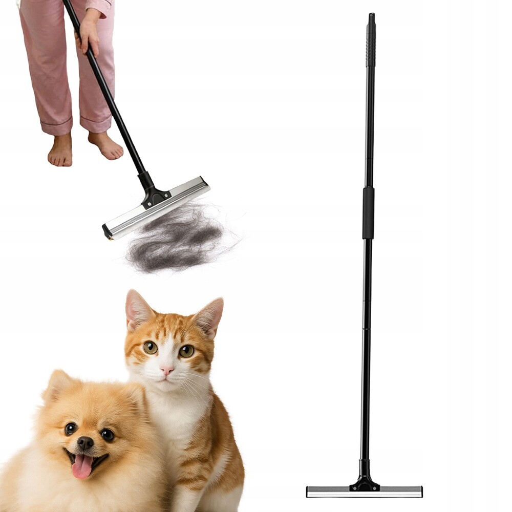 Kartáč Měď+silikon Teleskopický Na Odstraňování Chlupů Černo-stříbrný