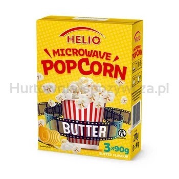 Mikrovlnný popcorn s máslovou příchutí 3 x 90 g Helio