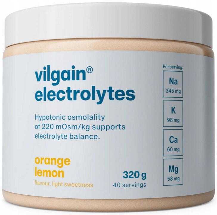 Elektrolyty Pomeranč & Citron Bez Stevie 320 g Vilgain prášek