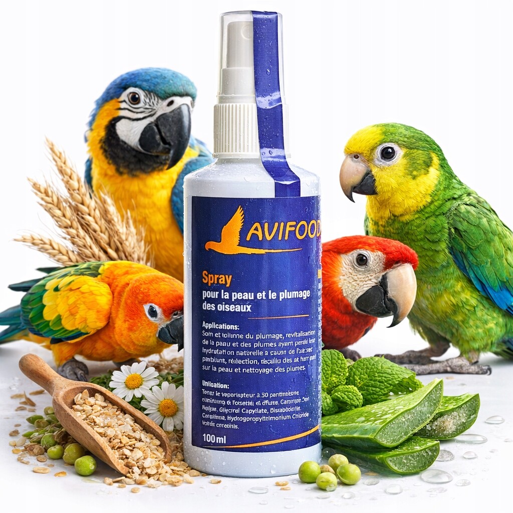 Avifood 250 ml Přírodní Čisticí a kondiční přípravek na peří pro papoušky