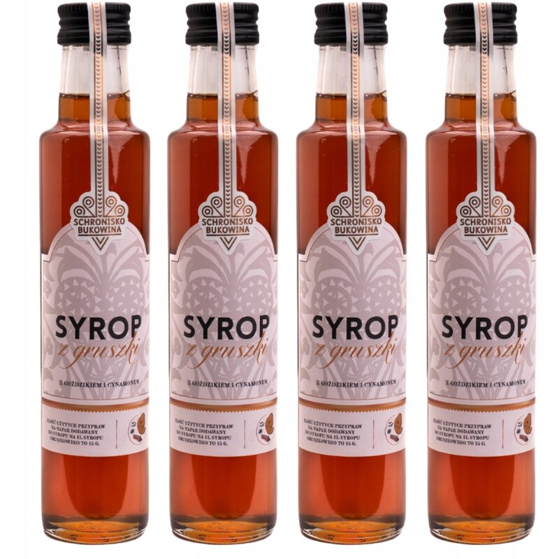 Zimní sirup hruška se skořicí a hřebíčkem 250 ml Schronisko Bukowina