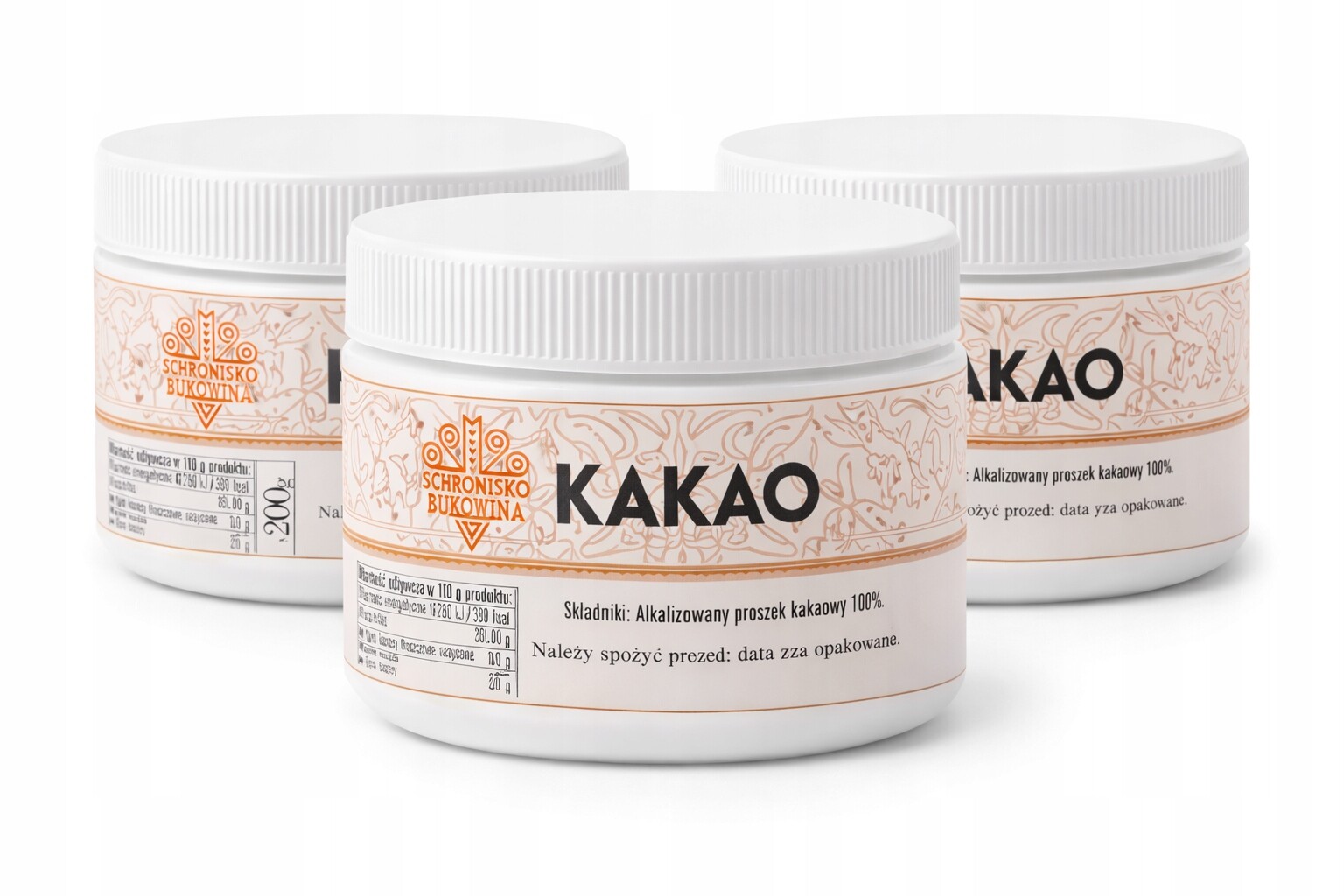 Alkalizované kakao 200 g, prémiová kvalita, pohodlné balení, nikoliv taška