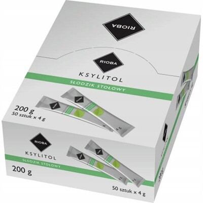 Xylitol stolní sladidlo (50 Ks x 4 g) 200 g Rioba sáčky Přírodní finské