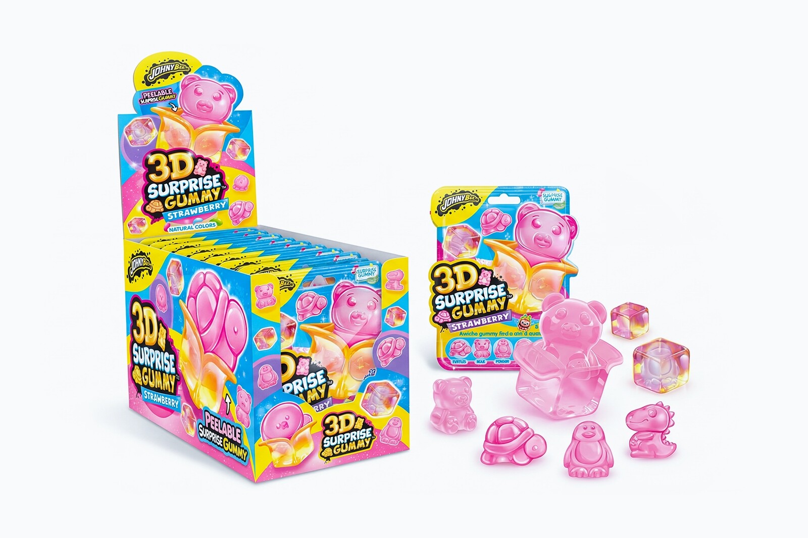 Johny Bee 3D Surprise Gummy želé bonbony 3D s překvapením 12 ks