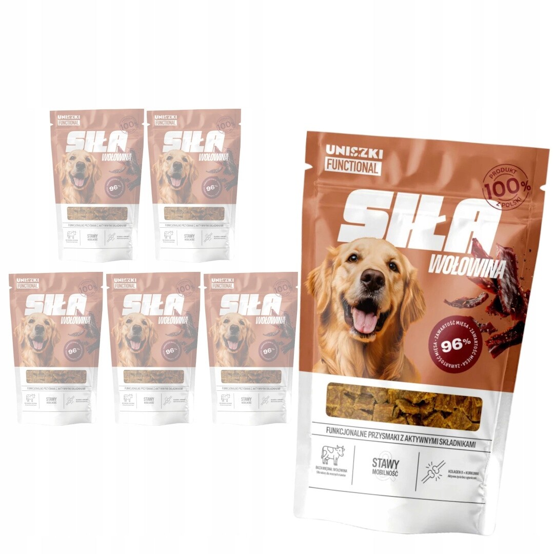 Uniszki Síla Pamlsek s hovězím masem pro psa 6x90g Klouby Mobilita