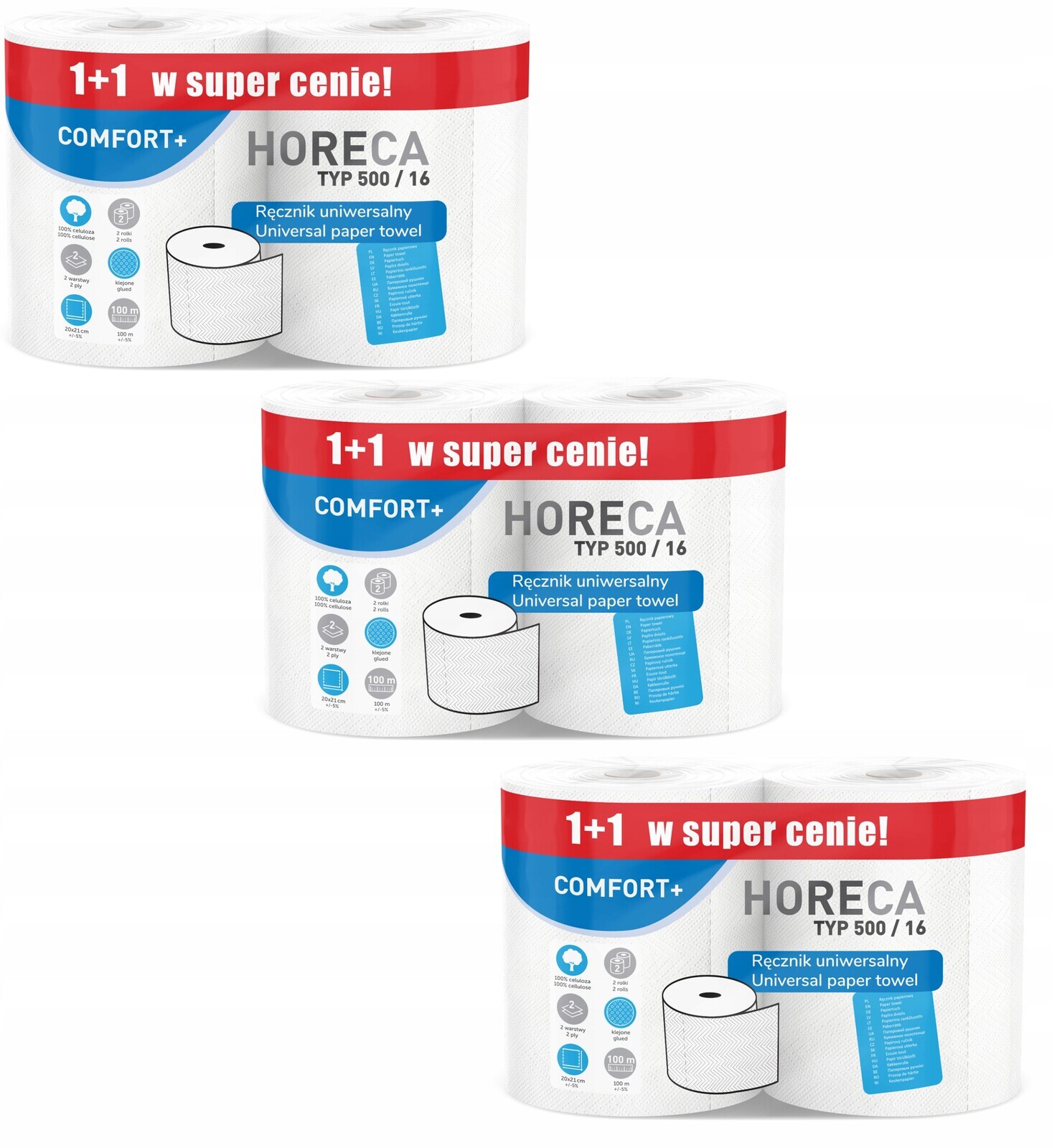 Papírový Ručník Horeca Comfort+ Celulóza 1000 Listů 200 M 2V 18 Rolí