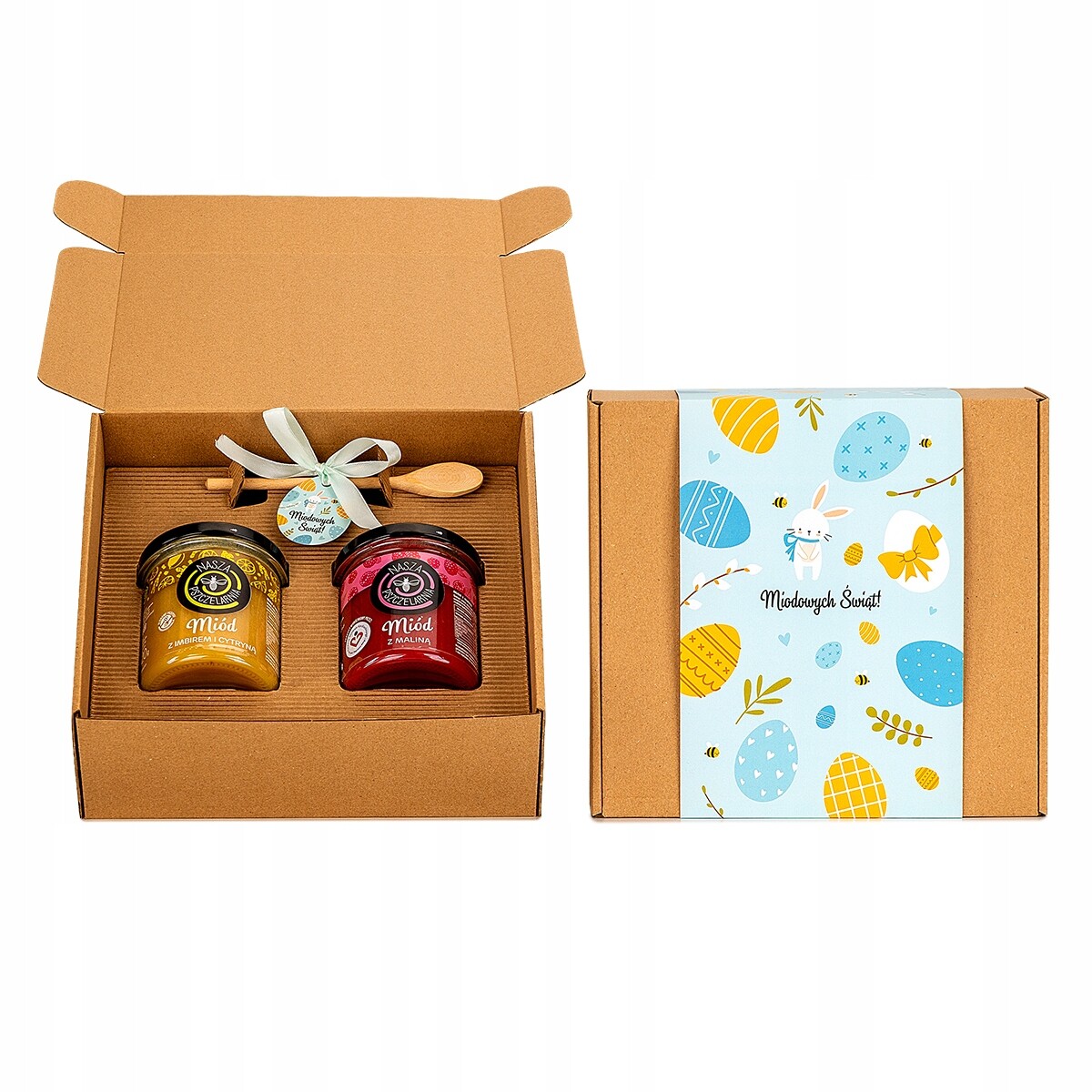 Set Polský Přírodní Med 2x450g V Krabičce Dárek Na Velikonoce Vánoce