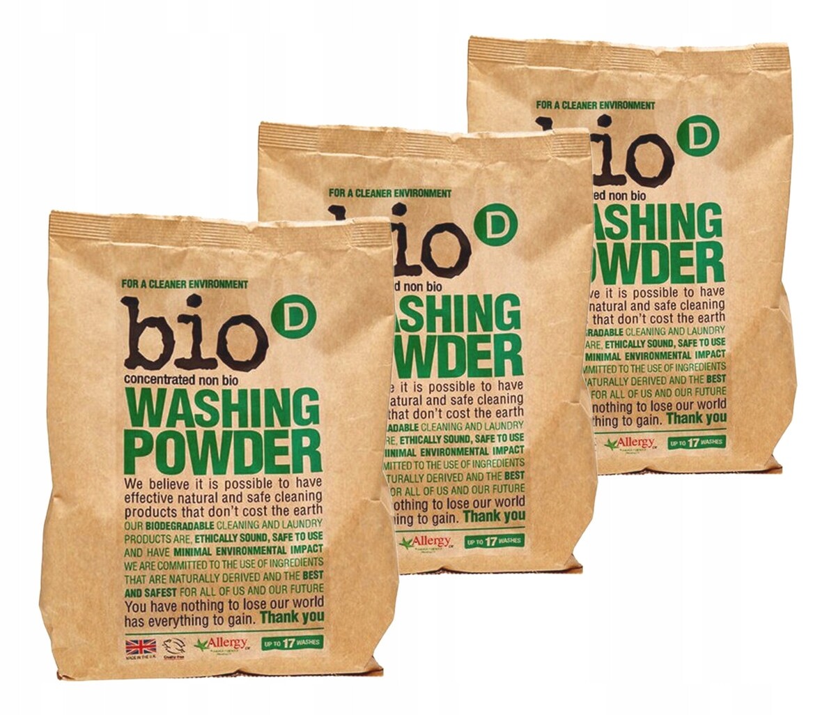 Bio-D Koncentrovaný hypoalergenní nebiologický prací prášek 3x1 kg