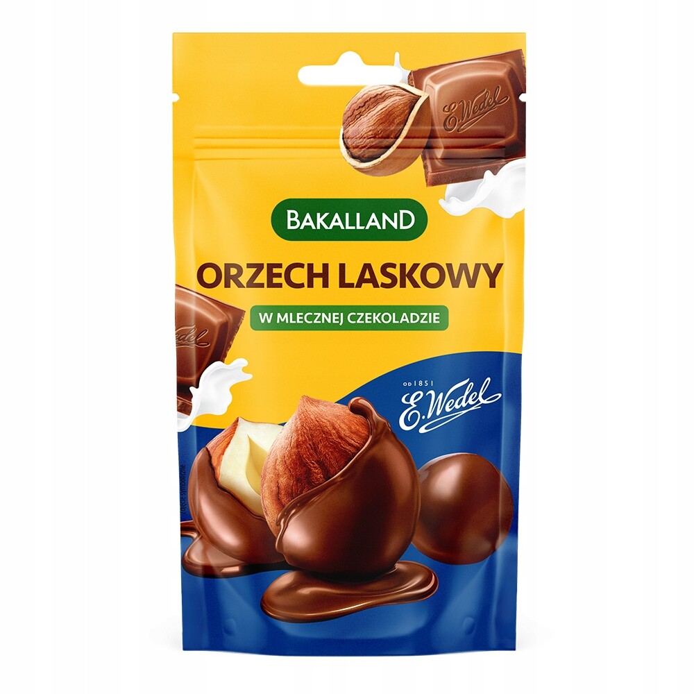 Bakalland Lískový Ořech v mléčné čokoládě Wedel 72 g