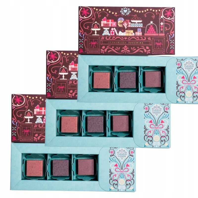 Pralinky bílá čokoláda s lesními plody. 3 ks Schronisko Bukowina