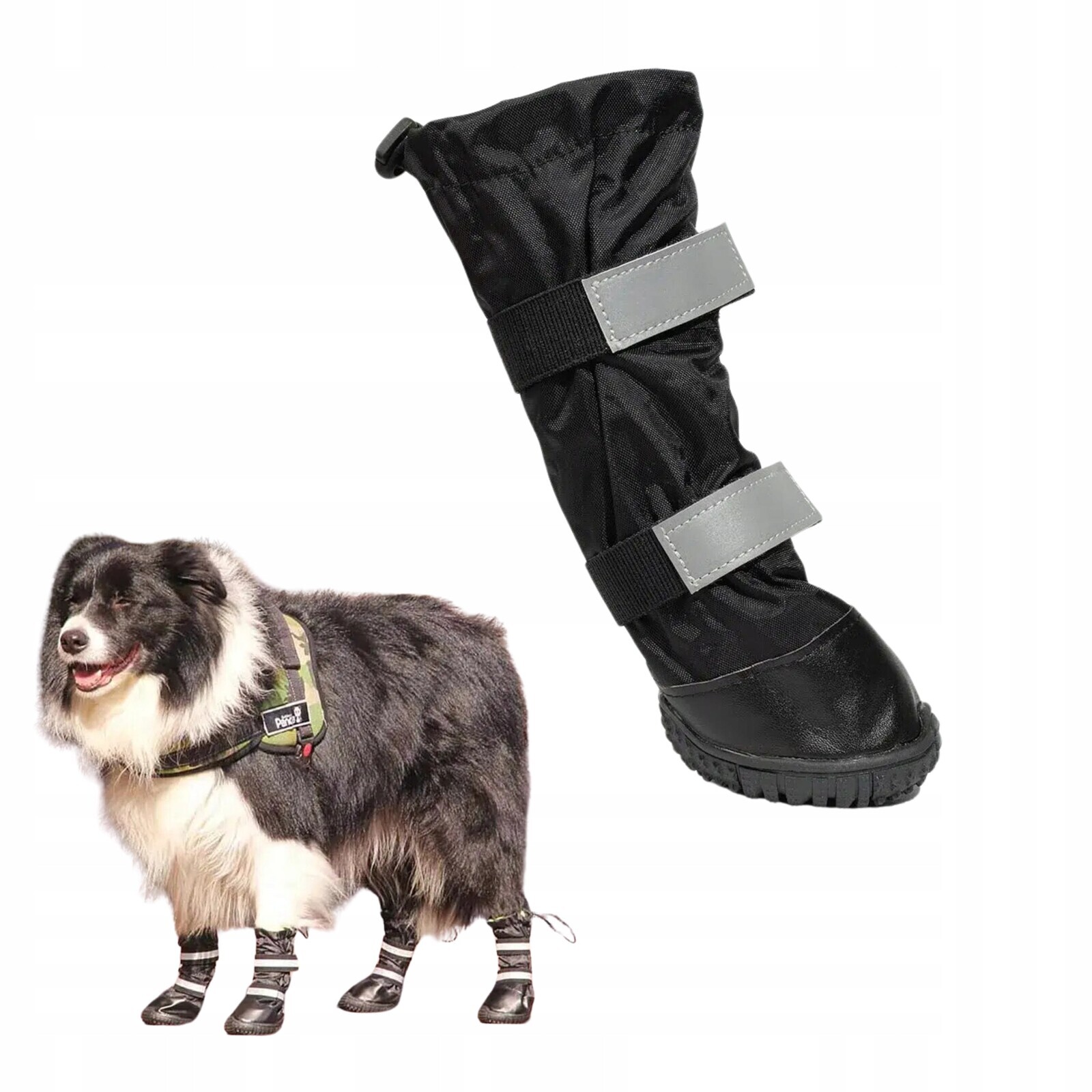 Odolné, voděodolné, zateplené vysoké boty pro psa Eliot Černá #70 L