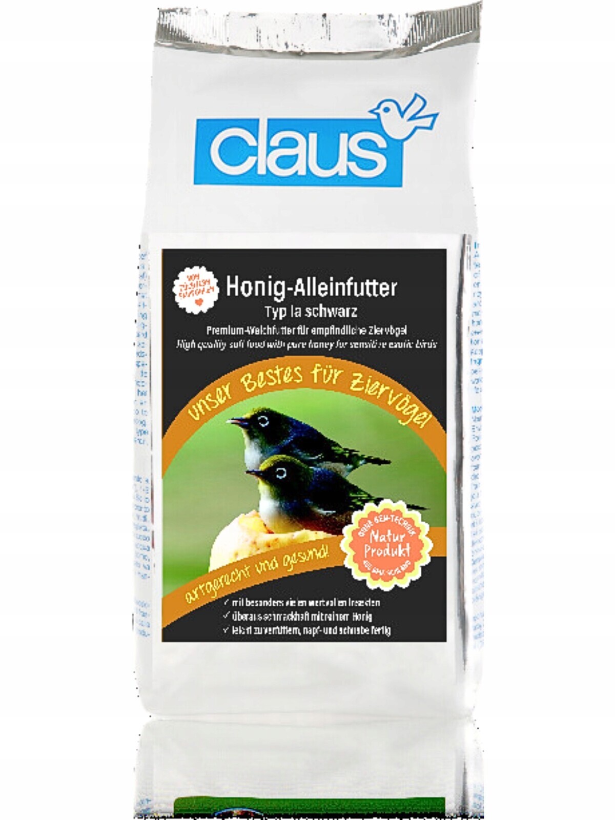 Claus – měkké krmivo s čistým medem pro exotické ptáky 500 g