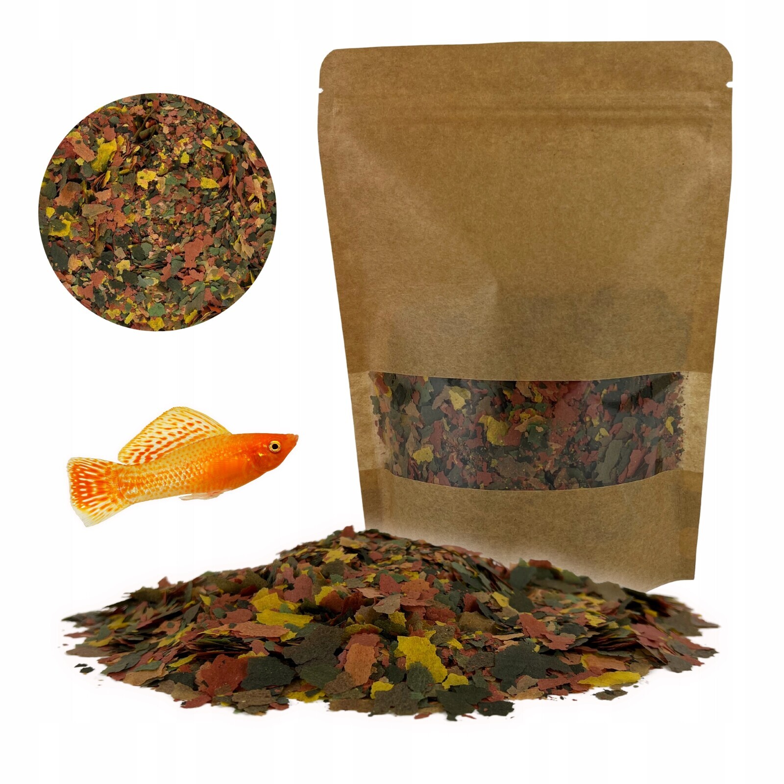 Krmivo Krmivo Ve Vločkách S Vysokým Obsahem Bílkovin Super-mix 1 kg Balení Na Delší Dobu