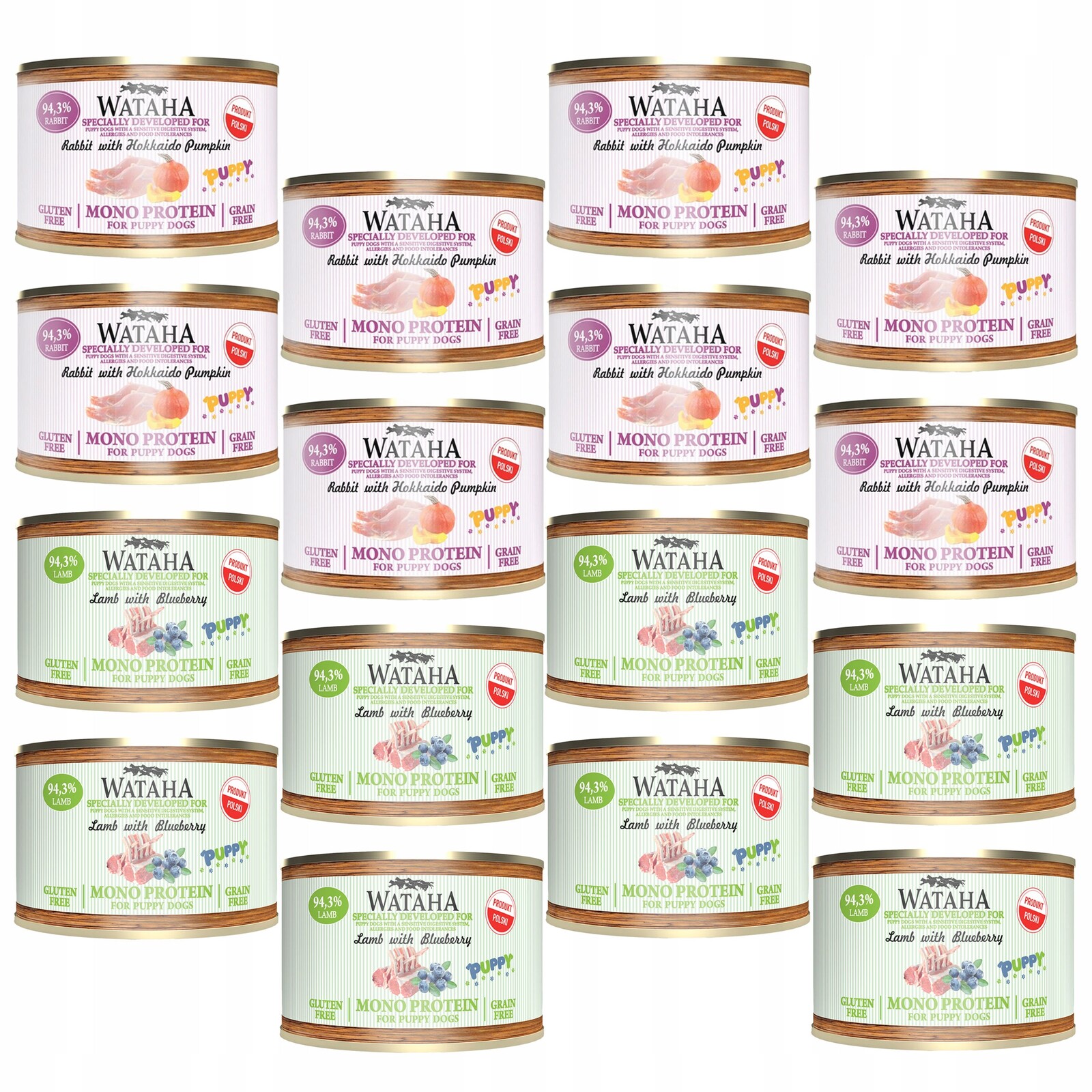 Wataha Mono Puppy vlhké krmivo pro štěňata Mix chutí 16 x 185 g