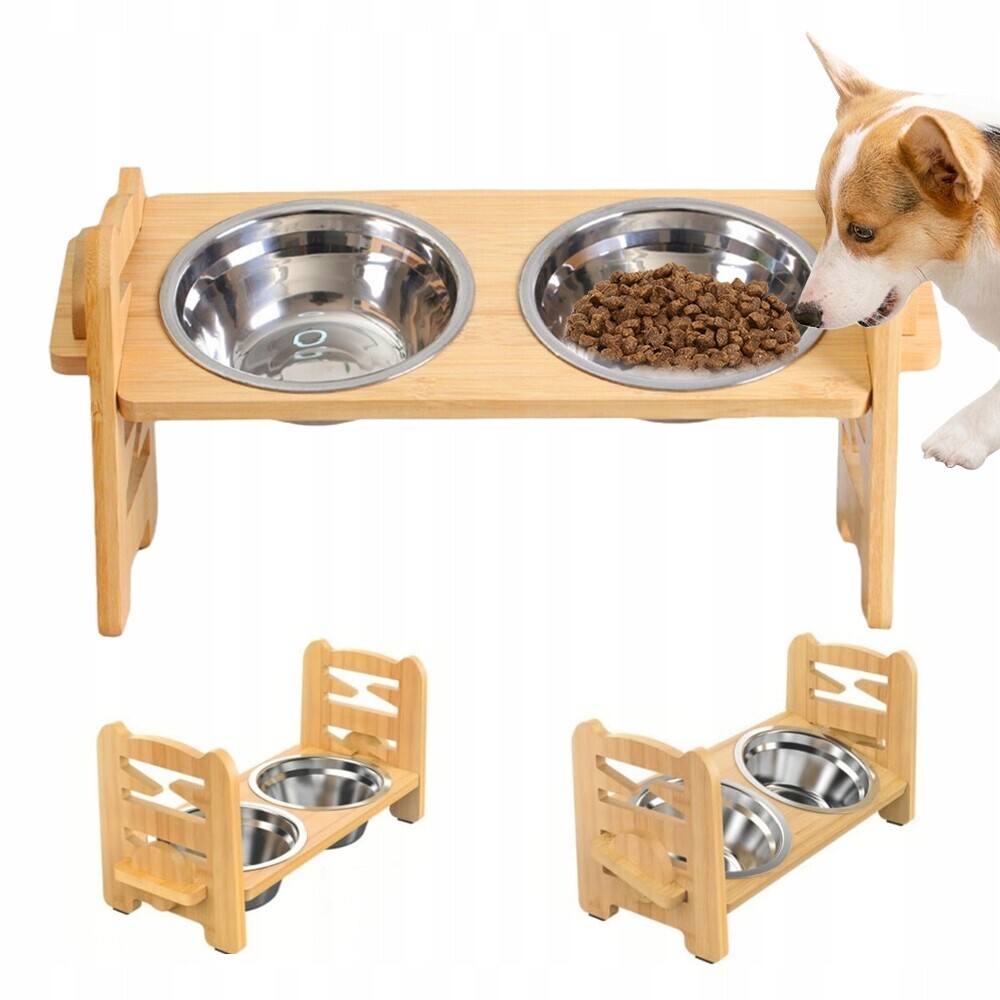 Dvojitá Vyvýšená Miska Pro Malého Psa S 6 Úrovněmi Nastavení Dárek