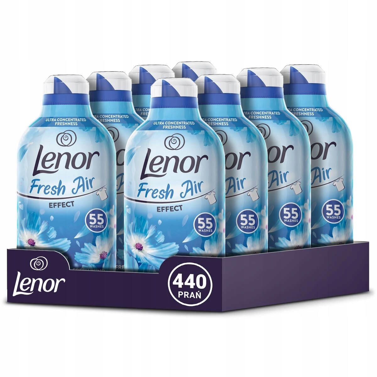 Sada Lenor Fresh Air Fresh Wind tekutá aviváž 440 praní, 8 x 770 ml