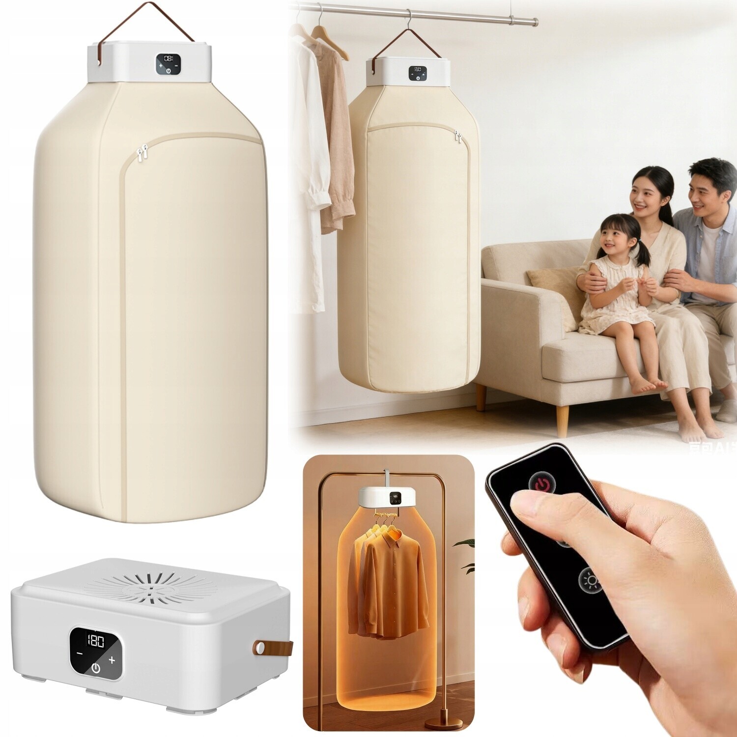 Elektrický Sušák Na Oblečení Do Skříně S Časovačem, Skládací, Rychleschnoucí 650W