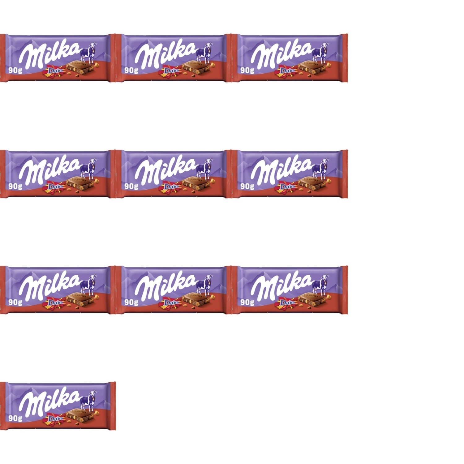 10x 90g Milka čokoláda daim
