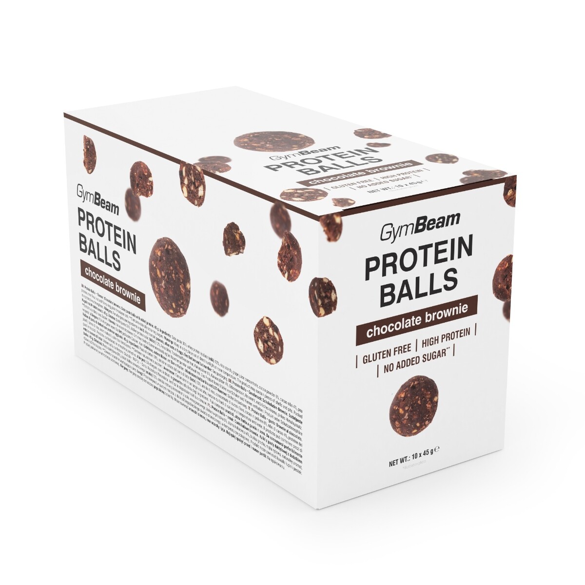 Proteinové kuličky GymBeam Protein Balls GymBeam 10x45g čokoládové
