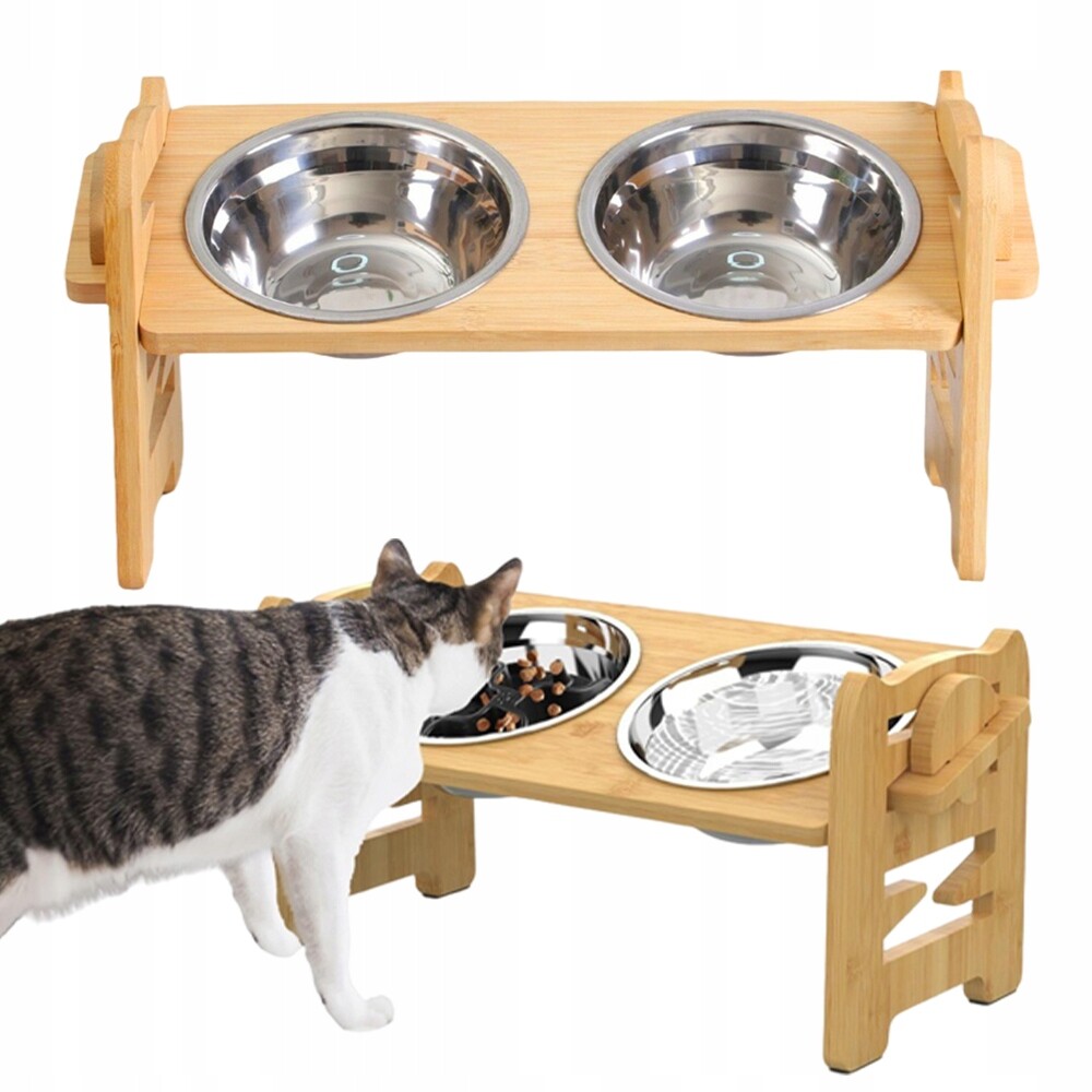 Dřevěný Stojan Na Misky Z Nerezové Oceli – Snadné Čištění A Dárek