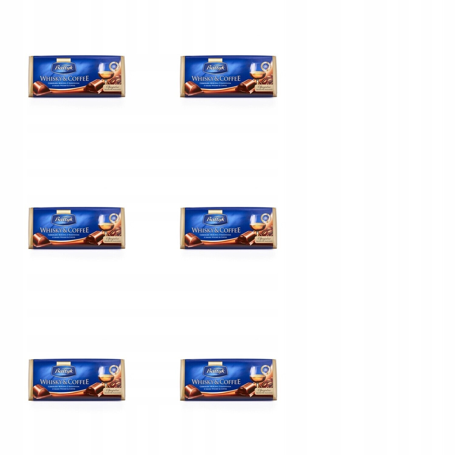 6 x 148 g Bałtyk whisky&coffee čokoláda s náplní Polokartonu