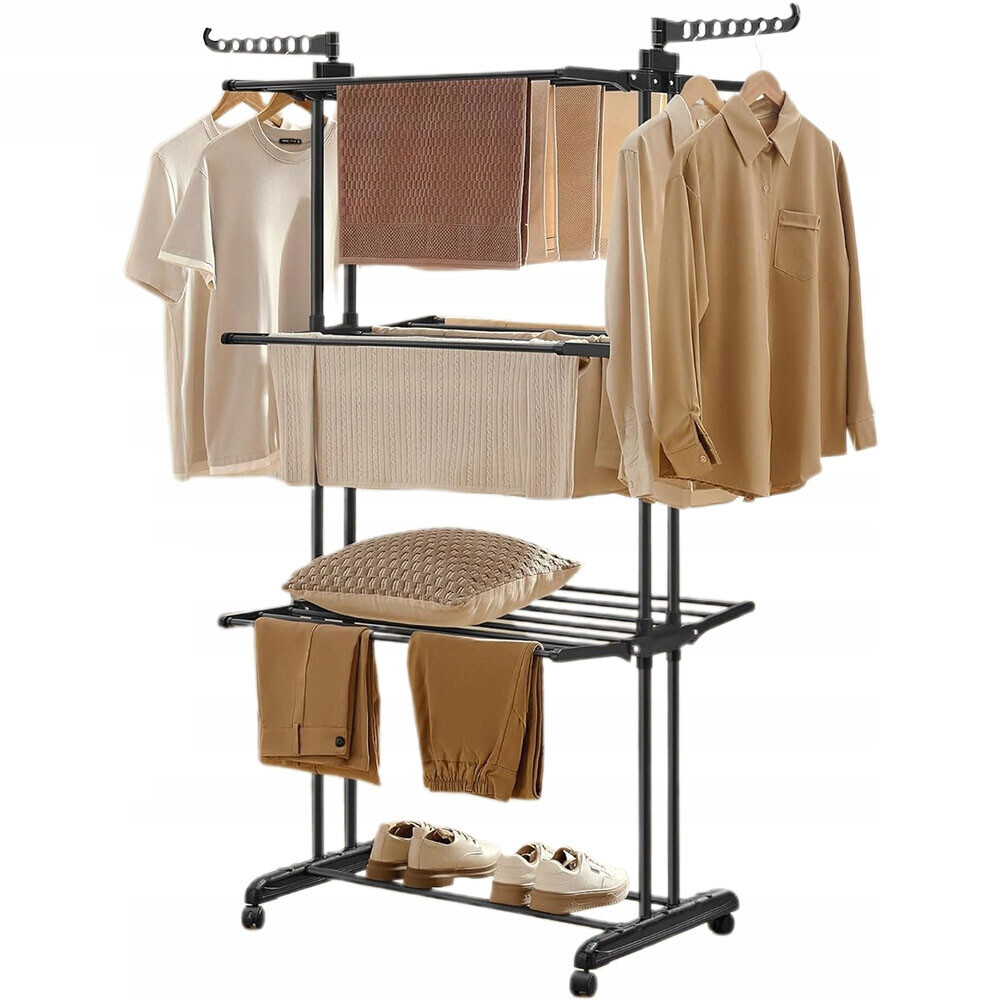 Sušák Rozkládací čtyřúrovňová na kolečkách s brzdami 178 cm