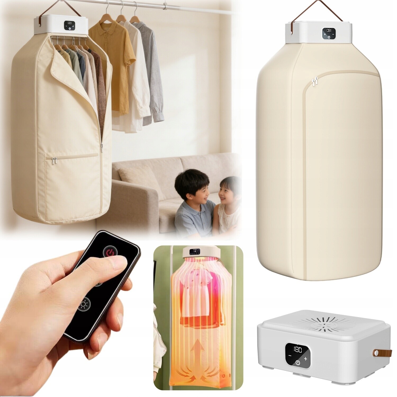 Mini Přenosná Elektrická Sušička Na Prádlo S Časovačem Dálkové Ovládání