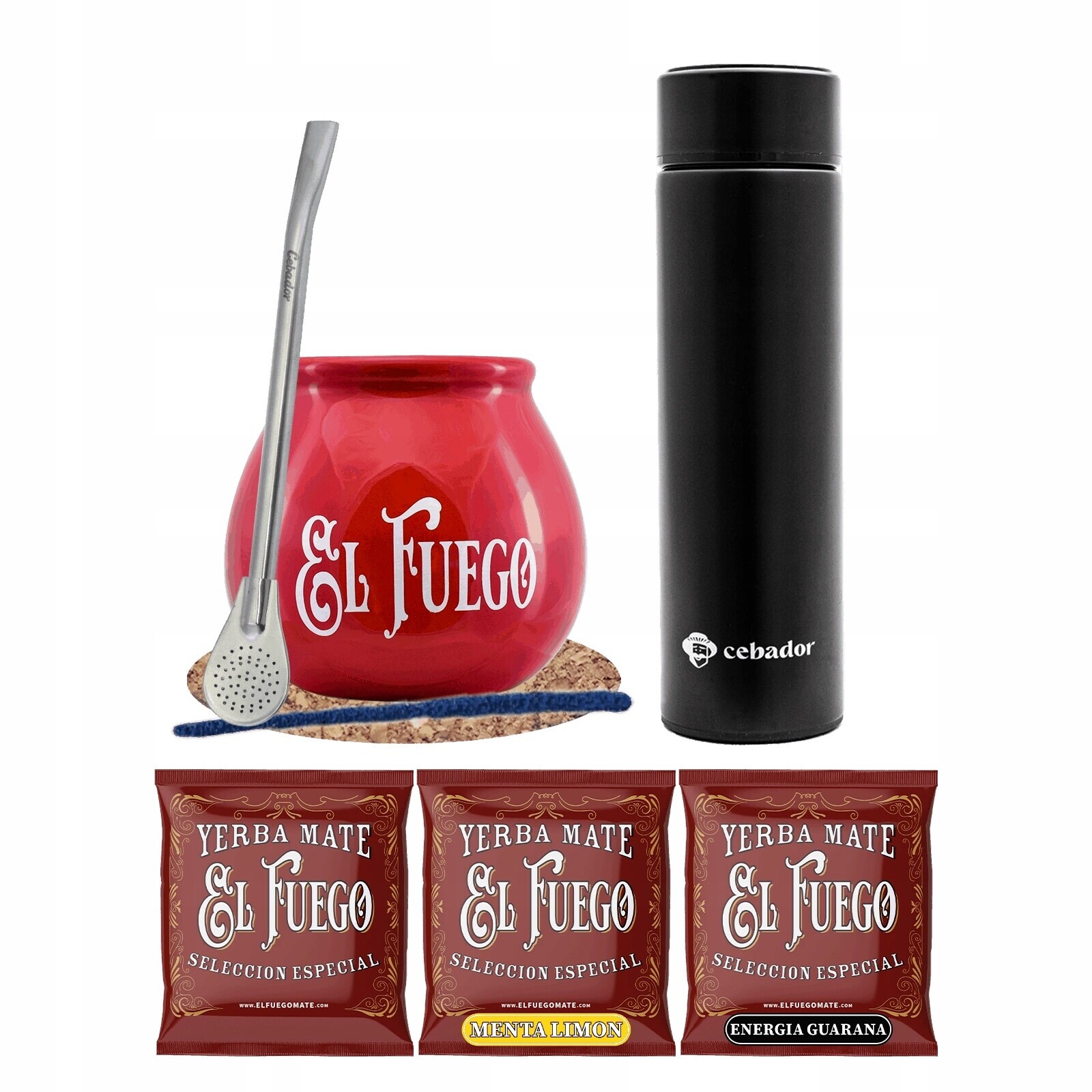 Sada Yerba Mate: vzorky 3x50 g Led termoska, tykev a bombilla