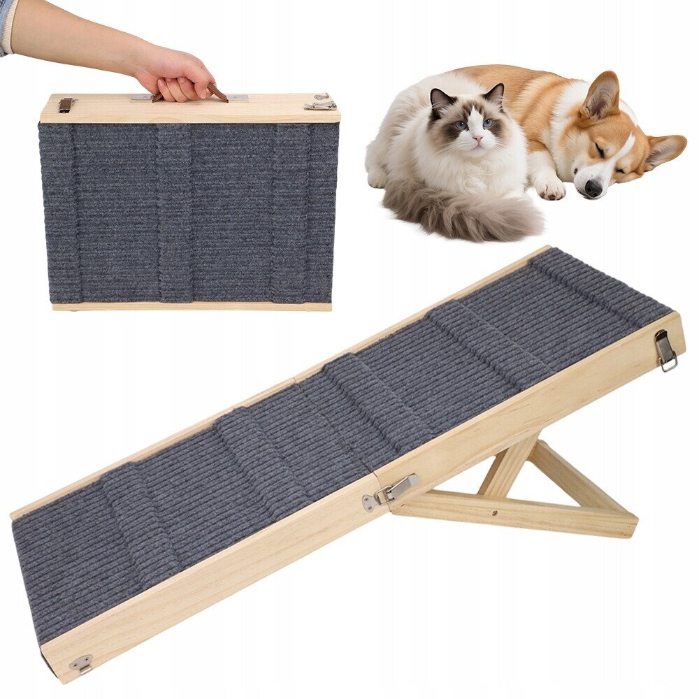 Dřevěná Rampa Pro Zvířata 35 Liber, Nastavitelná Výška S Kobercem