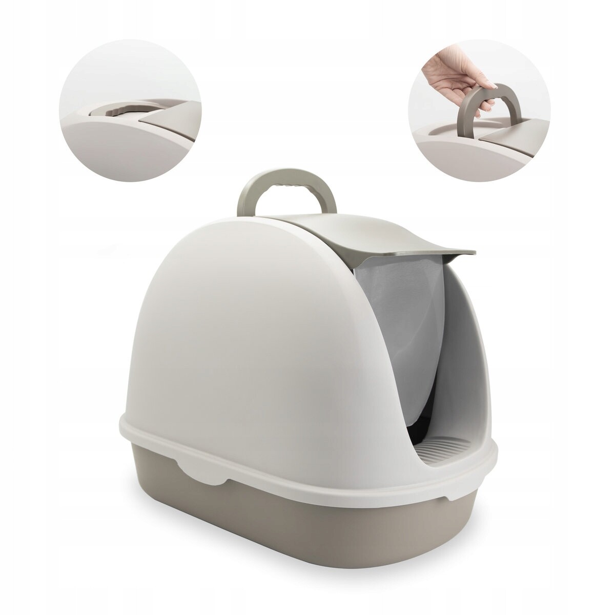 Krytá Kočičí Toaleta Pro Kočky Capsule Carinio velká s filtrem 56 x 39 x 42 cm