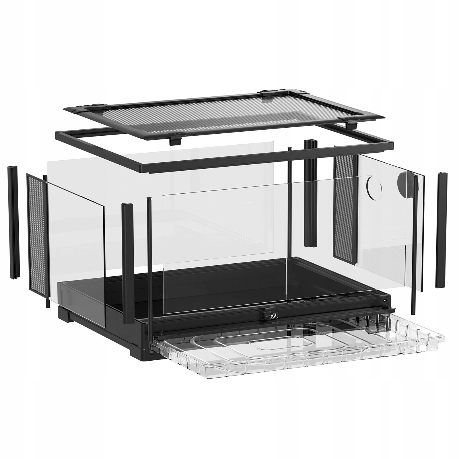 Terárium S Výsuvným Dnem Pro Gekona Želvího Hada, Snadné Čištění 90X45X45